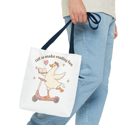 "Off to Make Reading Fun"Book Lover Tote