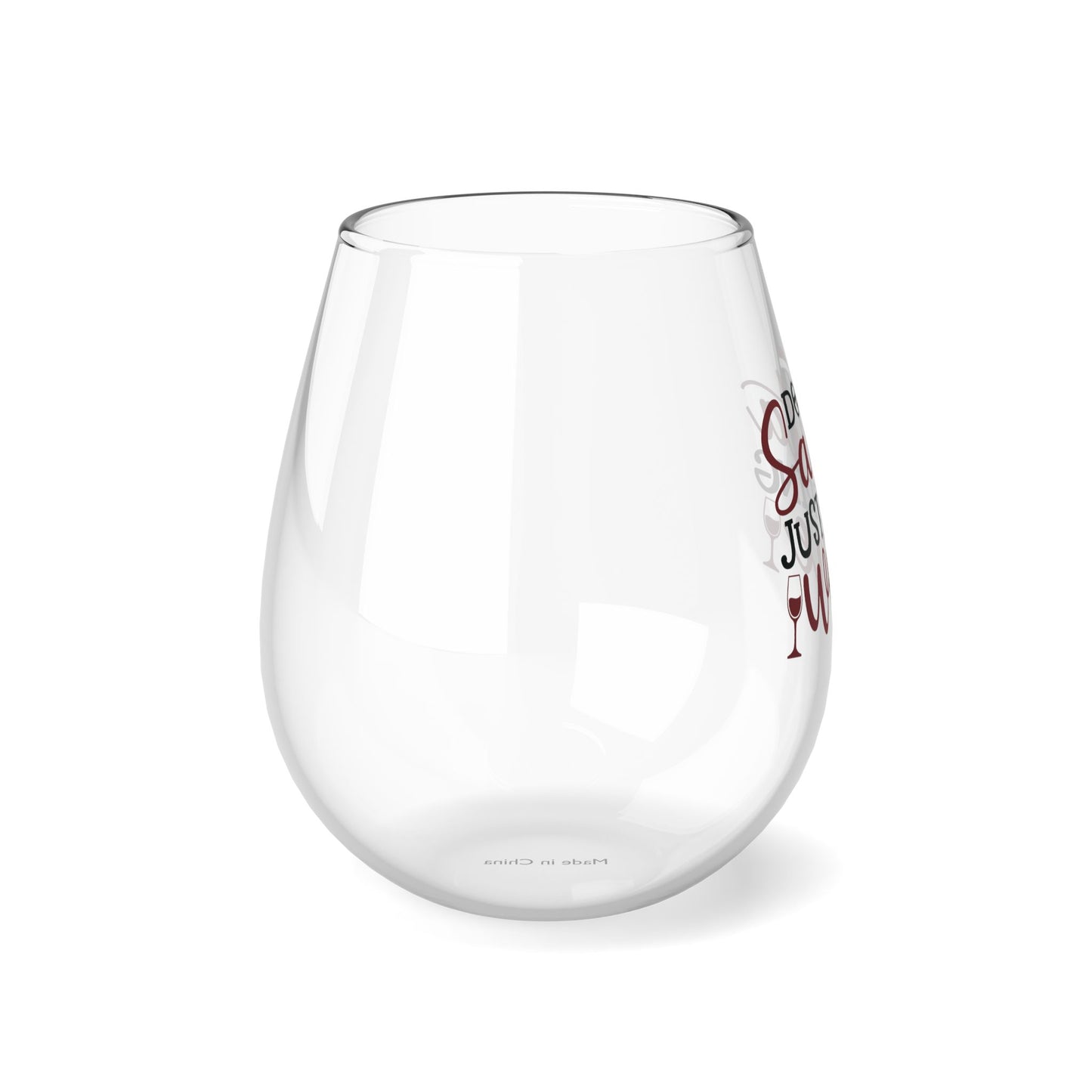 Dear Santa Just Bring Wine Christmas Stemless Wine Glass, 11.75oz