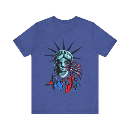 Lady Liberty 4th of July Unisex Jersey Short Sleeve Tee