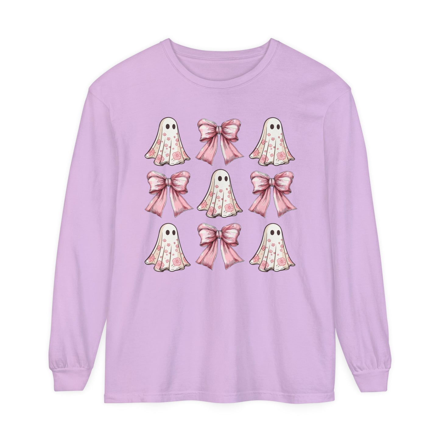 Coquette Pretty Ghost Halloween Long Sleeve T-Shirt