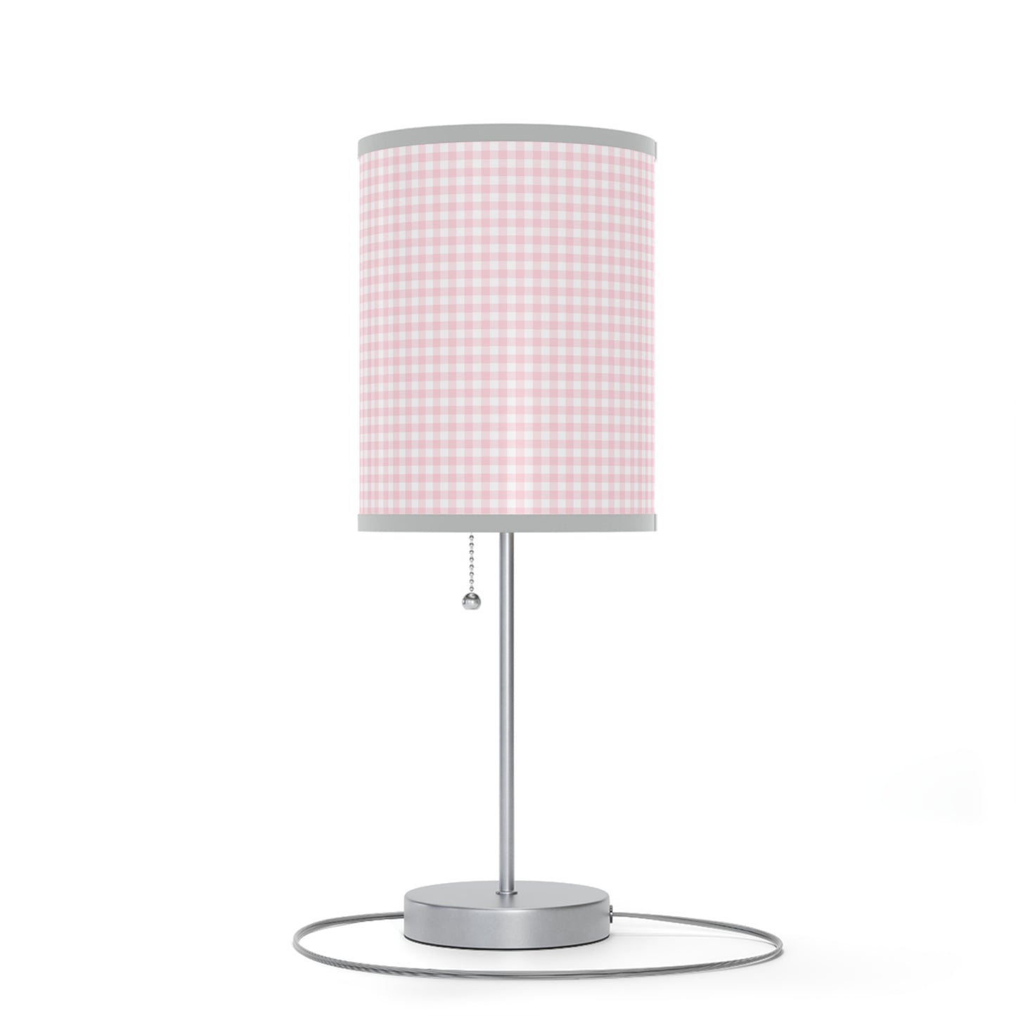 Coquette Pink and White Checked Lamp