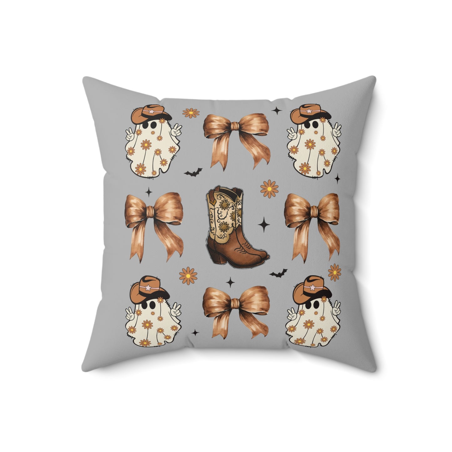 Coquette Cowboy Ghosts Halloween Pillow