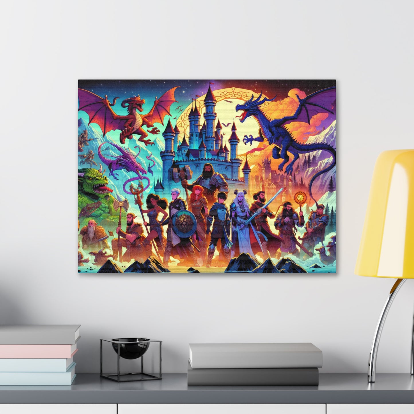 Dragon Fight Canvas Wall Art