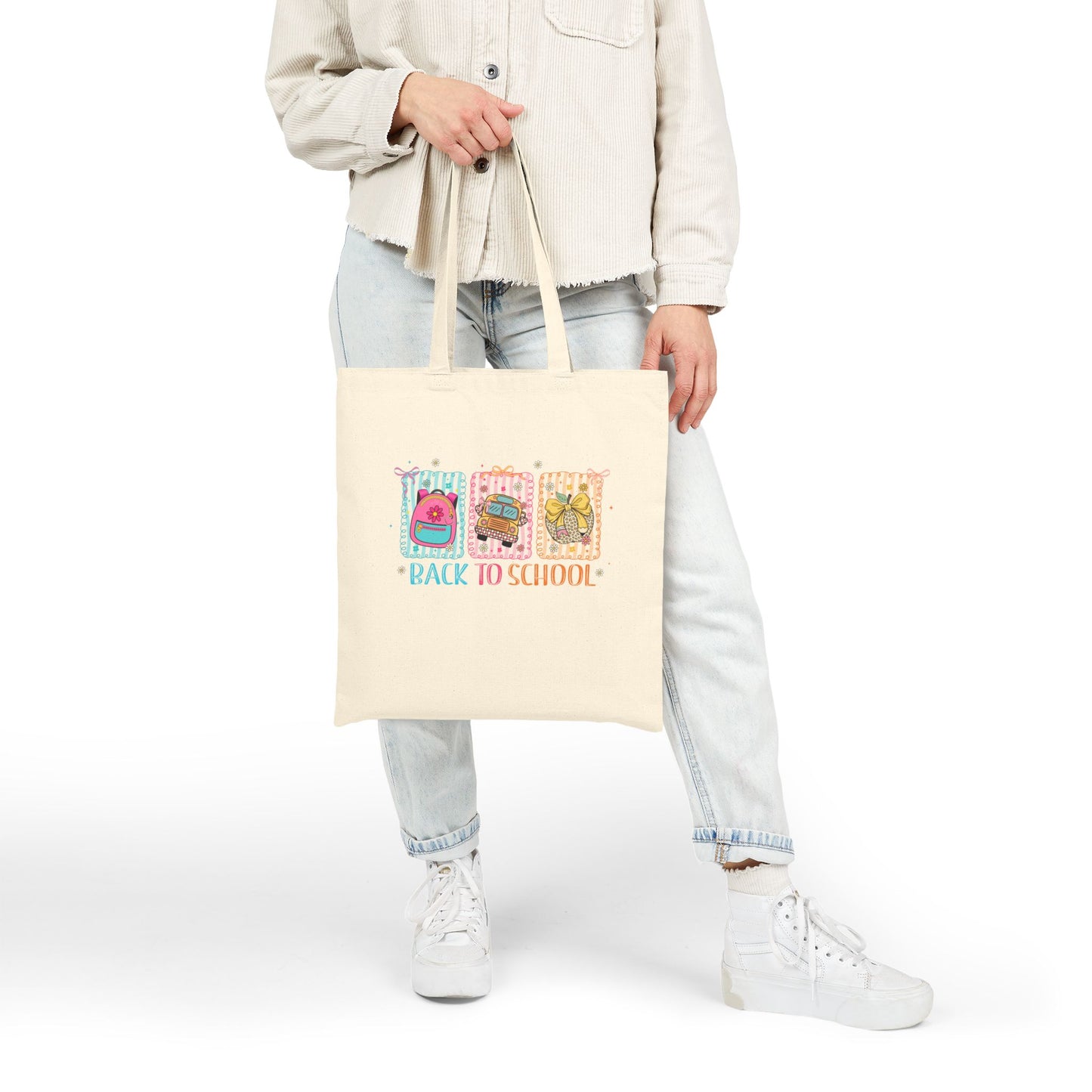 Eco- Friendly Back to School Cotton Canvas Tote Bag