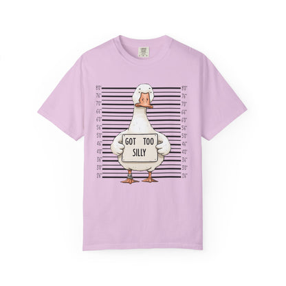Funny Goose T-Shirt — 'Got Too Silly' Mugshot Graphic Tee
