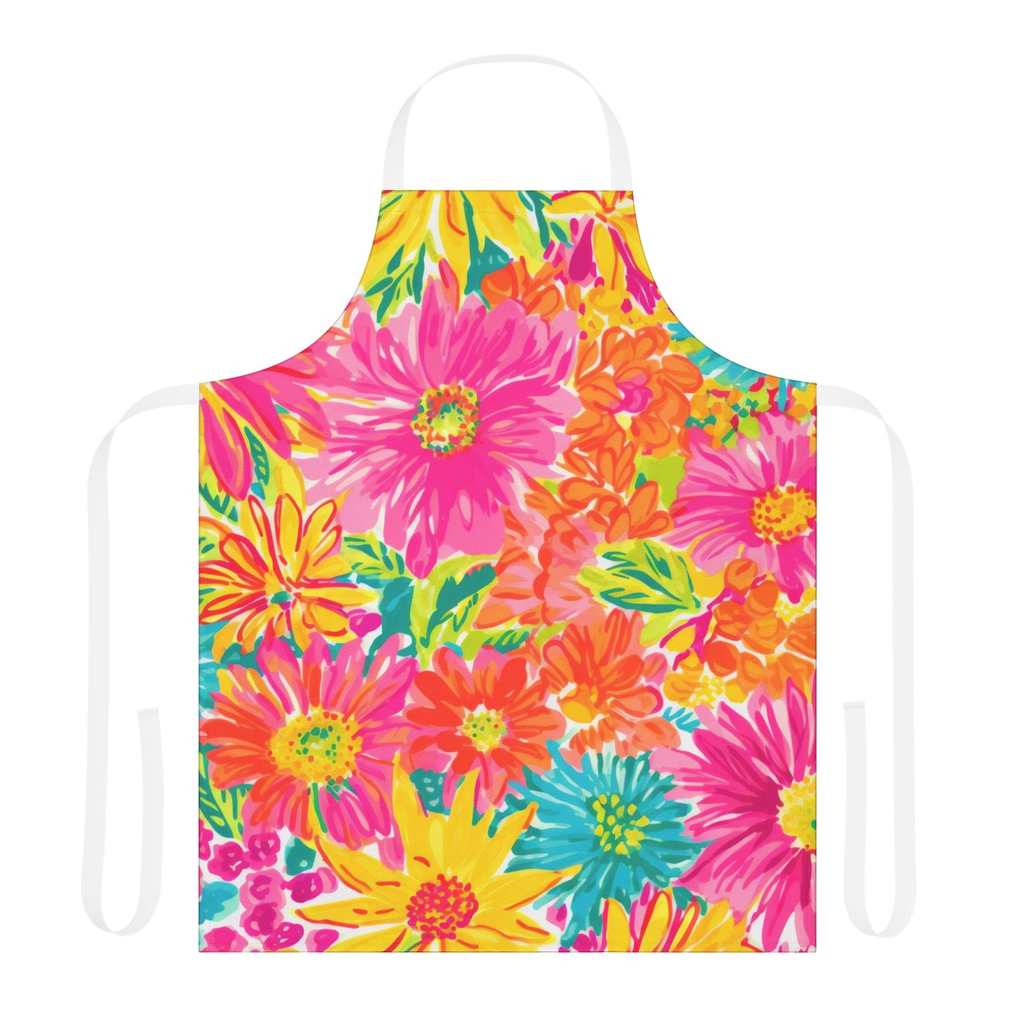 Bright Floral Kitchen Apron