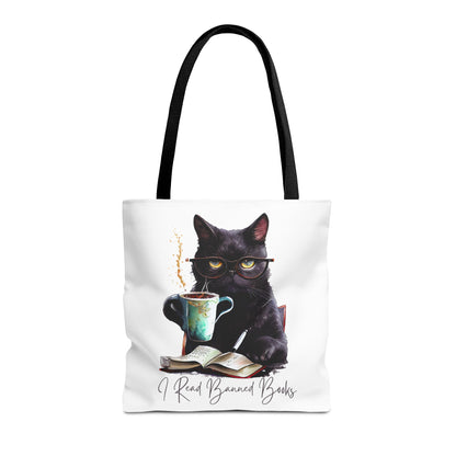 I READ BANNED BOOKS BLACK CAT Tote Bag