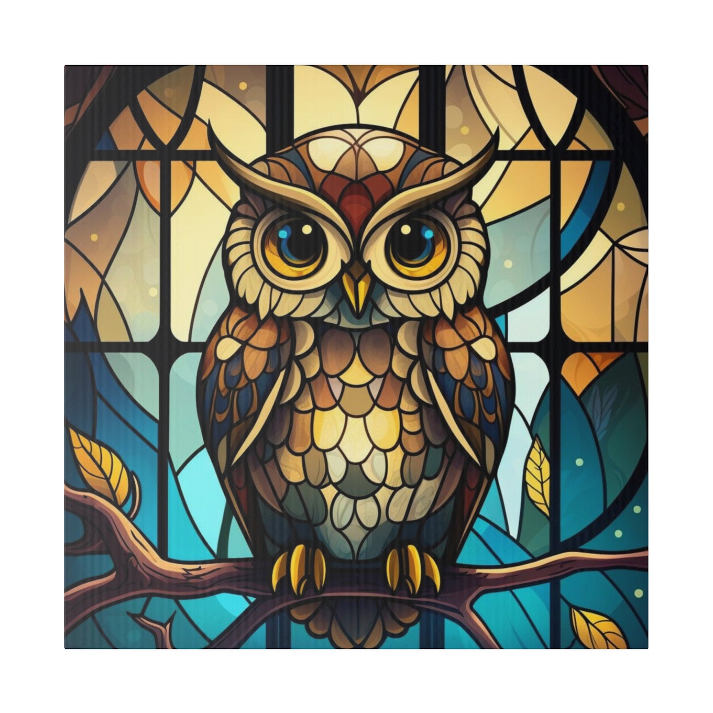 Stained Glass Owl Wall Art Matte Canvas