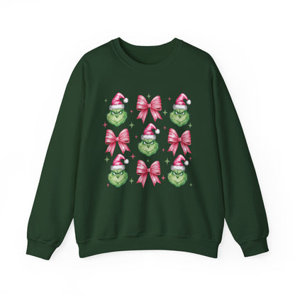 Coquette Grinch Christmas Sweatshirt