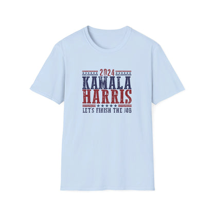 Kamala Harris Let's Finish the Job Distressed T-Shirt