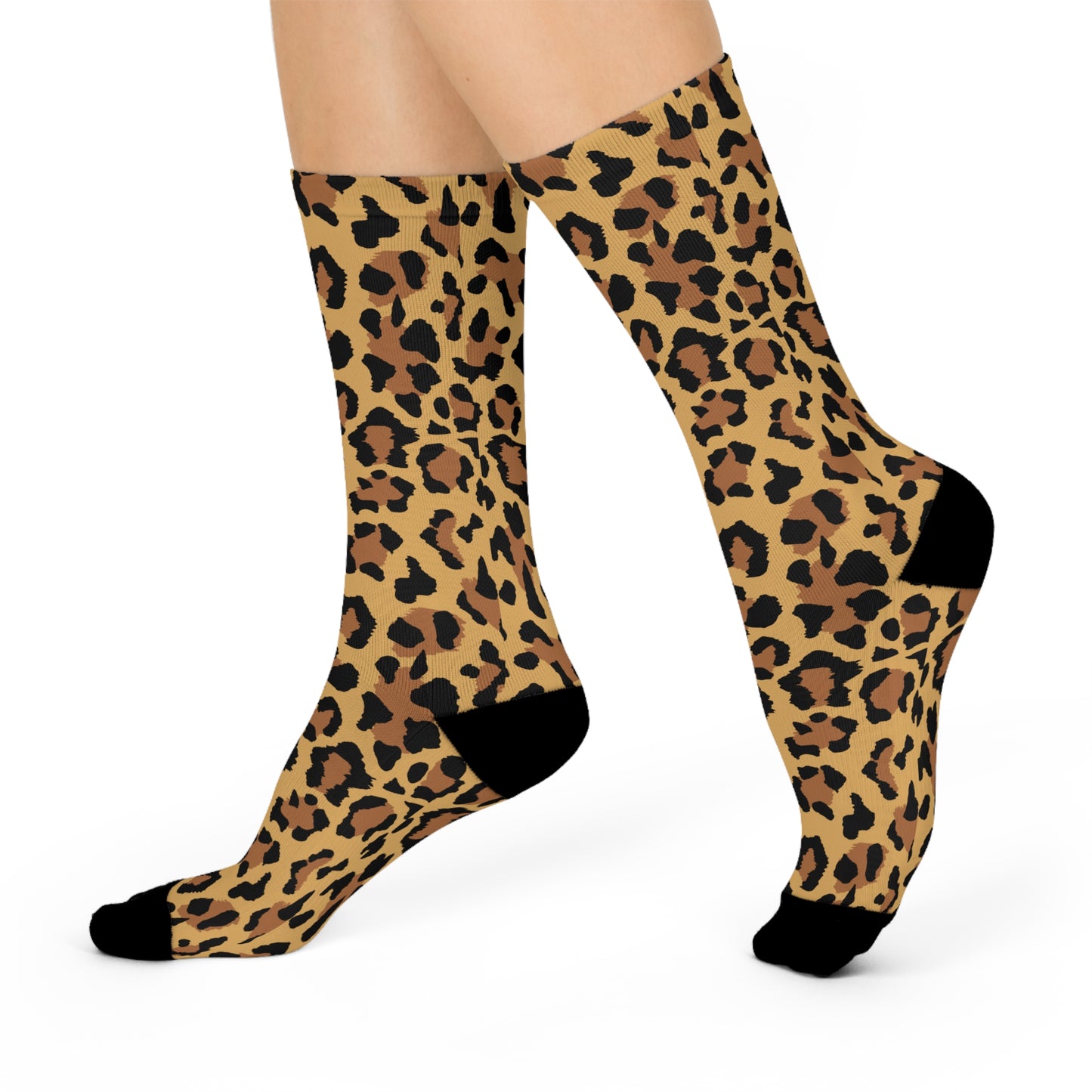 Stylish Leopard Print Cushioned Crew Socks