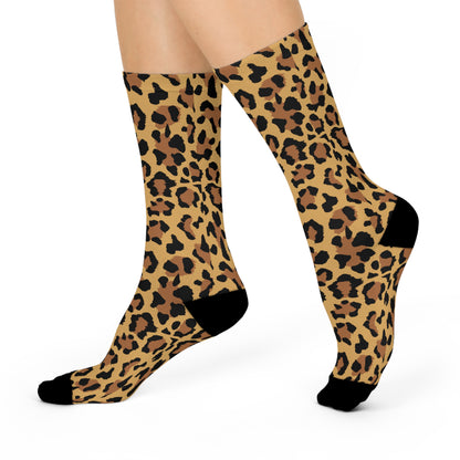Stylish Leopard Print Cushioned Crew Socks