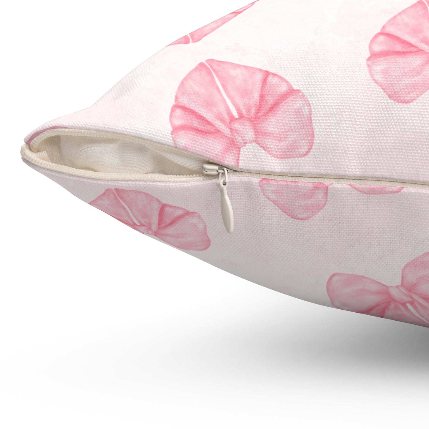 Coquette Bow Heart Square Pillow