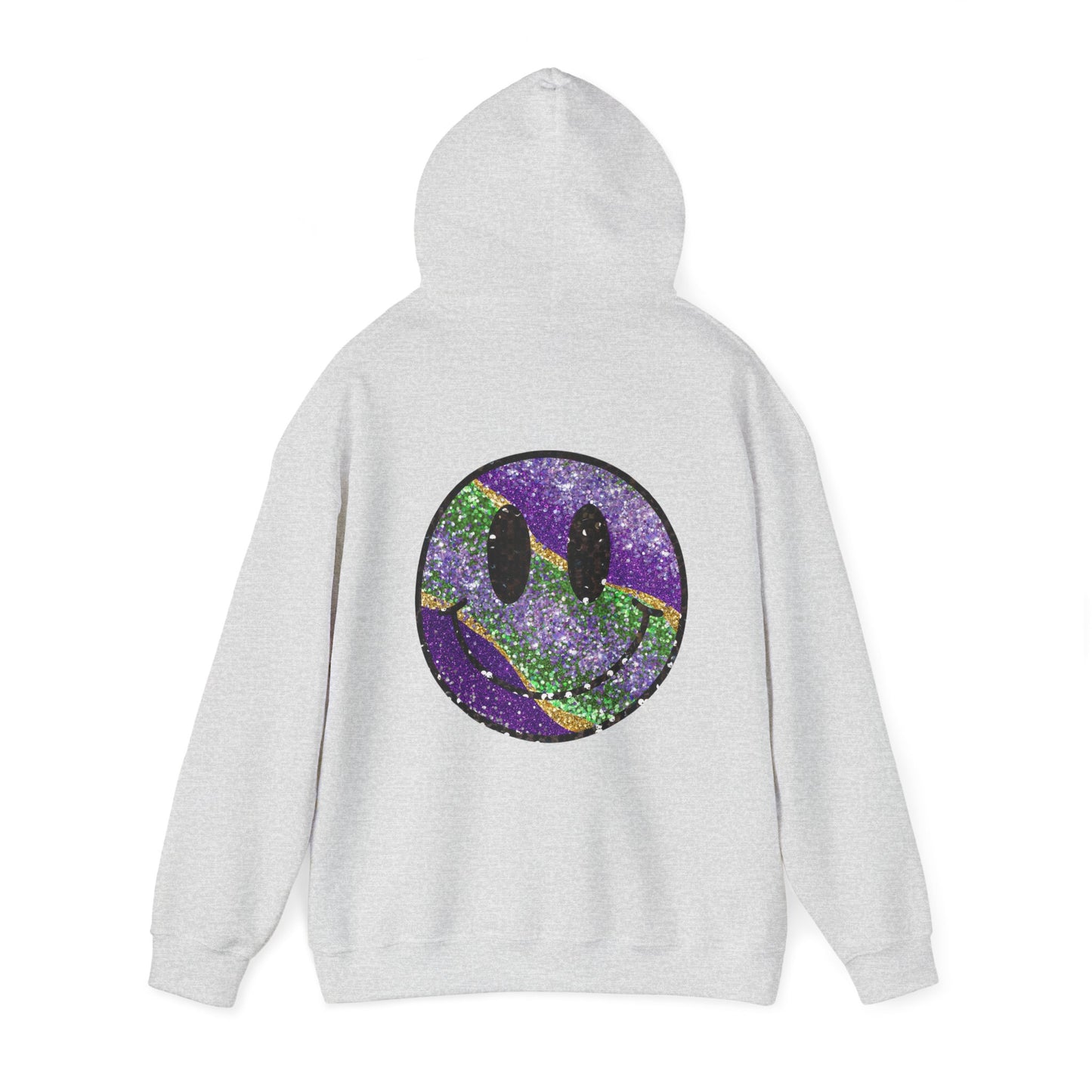 Mardi Gras LOVE Smiley Face Hoodie Sweatshirt