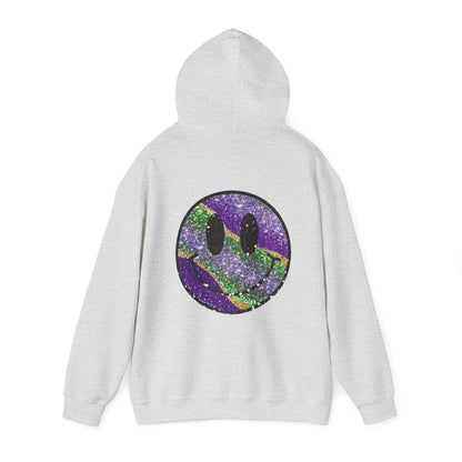 Mardi Gras LOVE Smiley Face Hoodie Sweatshirt