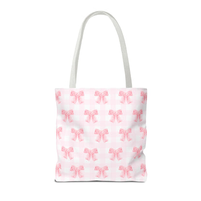 Girlie Pink Coquette Bow Tote Bag