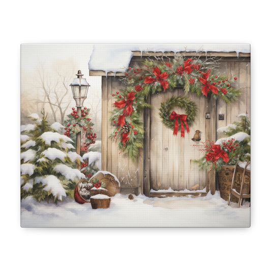 Christmas Door Matte Canvas