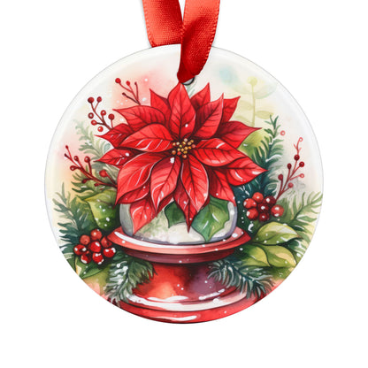 Poinsettia Acrylic Ornament