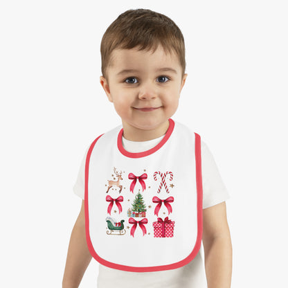 Coquette Christmas Baby Bib