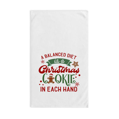 A Balanced Diet is a Christmas Cookie in Both Hands Hand Towel