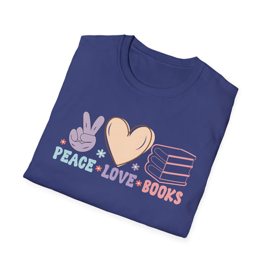 Peace Love Books Softstyle T-Shirt
