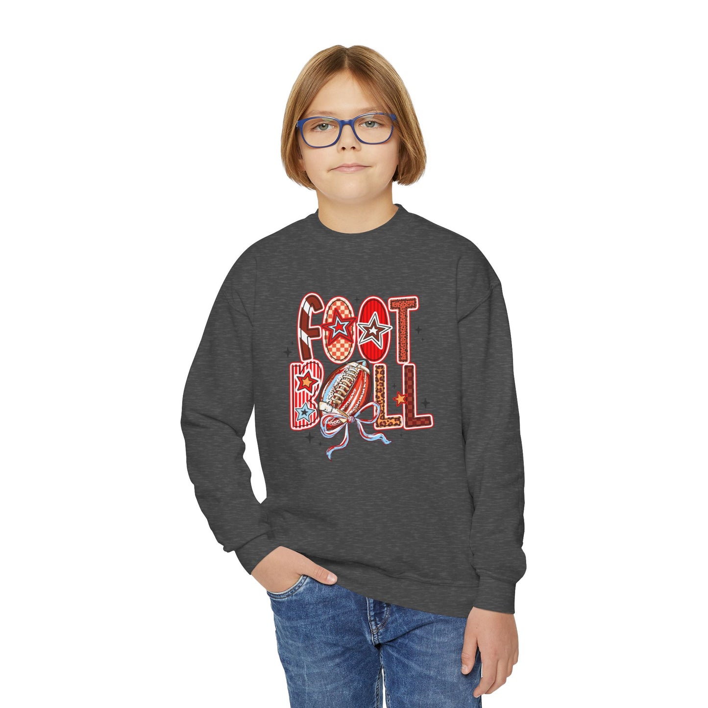 Cozy Fall Football Youth Sweatshirt