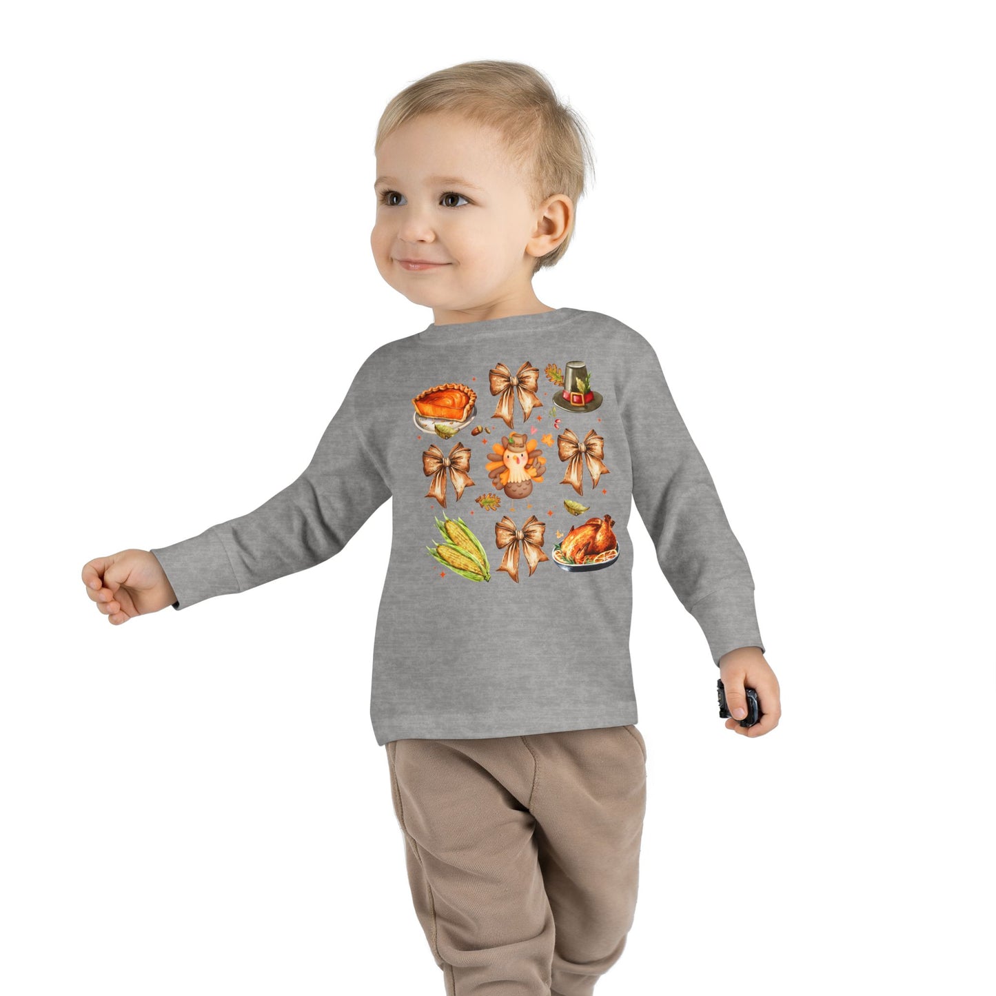 Thanksgiving Coquette Toddler Long Sleeve Tee