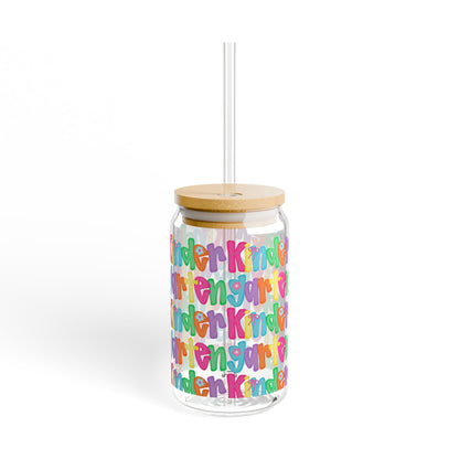 Colorful Kindergarten Sipper Glass and Straw