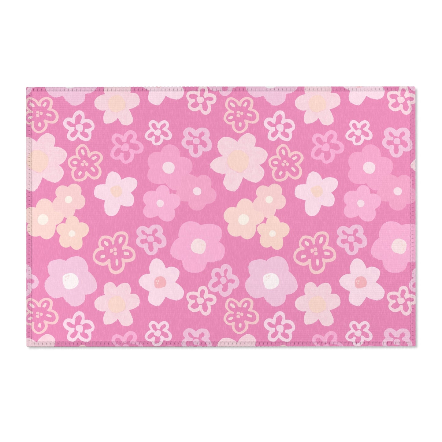 Coquette Pink Flower Power Area Rugs