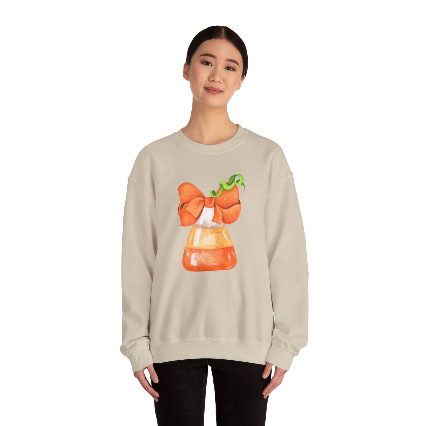 Candy Corn Coquette Halloween Sweatshirt