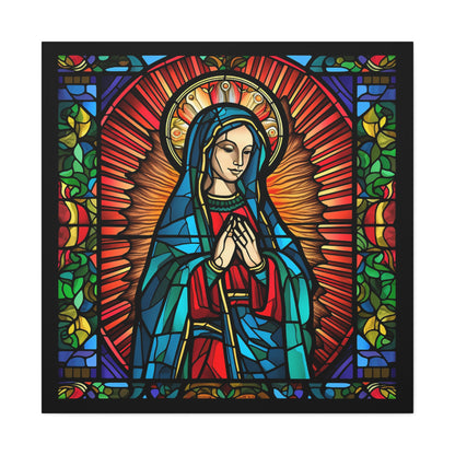 Faux Stained Glass Virgin Mary Canvas Gallery Wraps