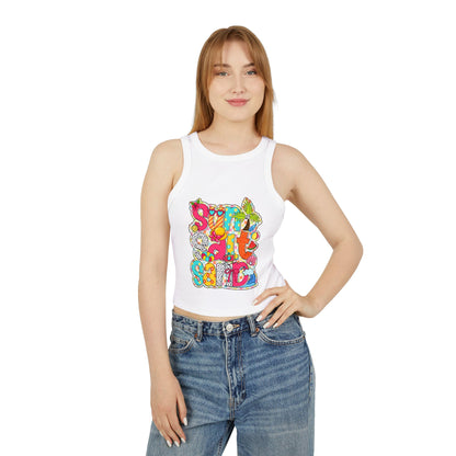 Summer Beach Rib Racer Tank Top