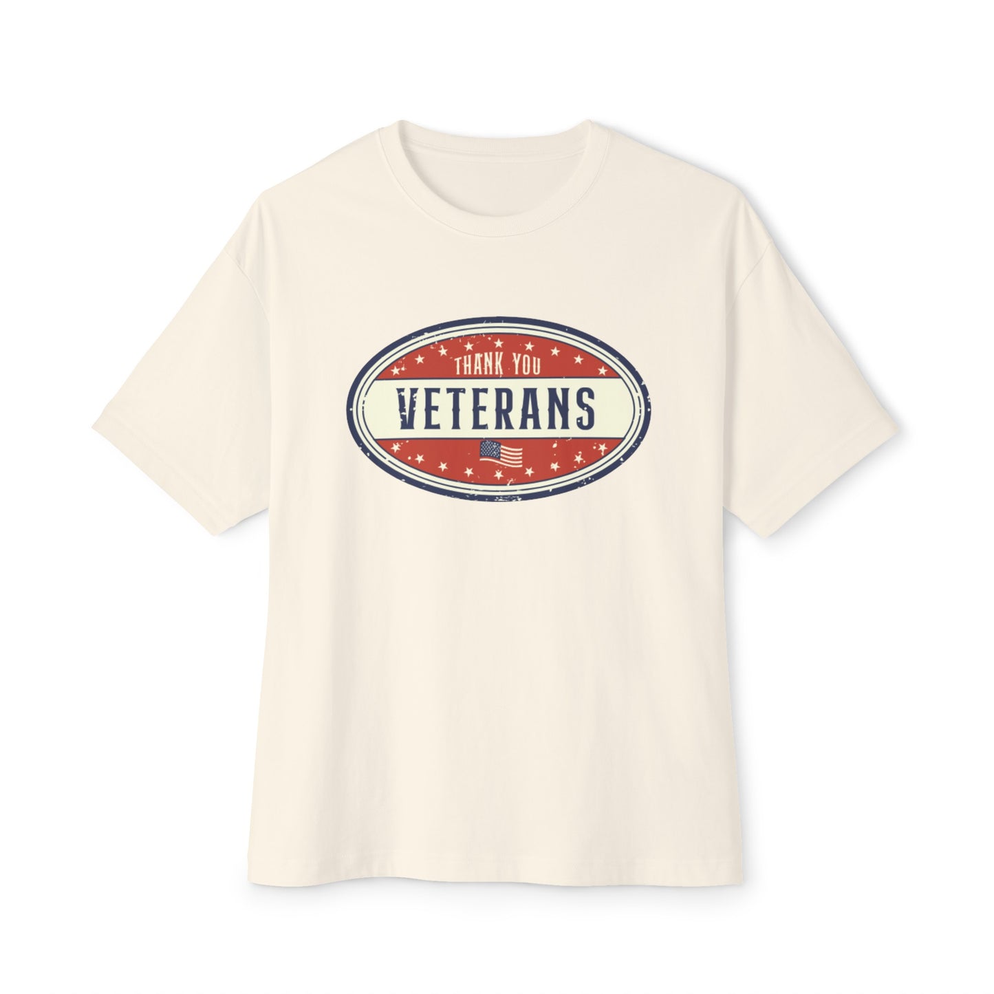 Thank You Veterans 4th of July Unisex Oversized Boxy Tee