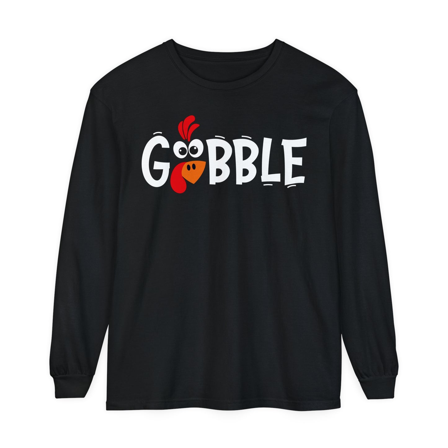 Gobble Thanksgiving Unisex Garment-dyed Long Sleeve T-Shirt