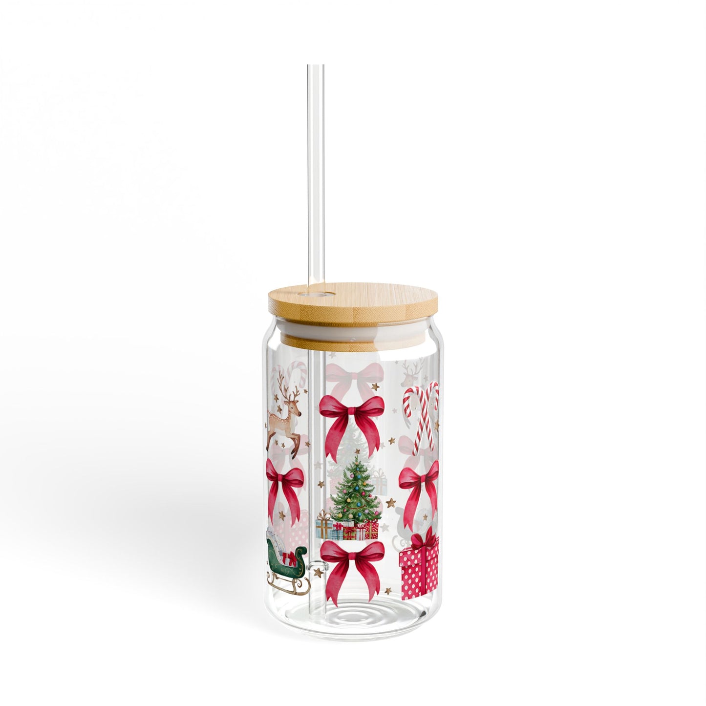 Coquette Christmas Sipper Glass, 16oz