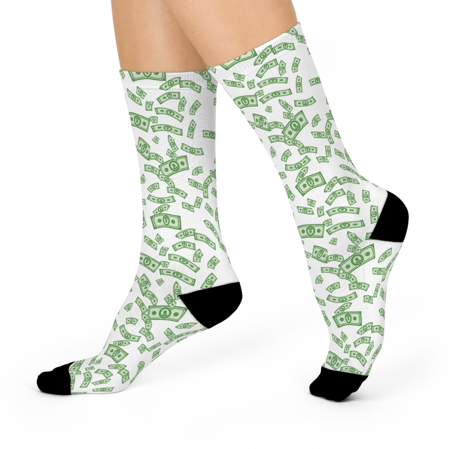 Money Themed Cushioned Crew Socks