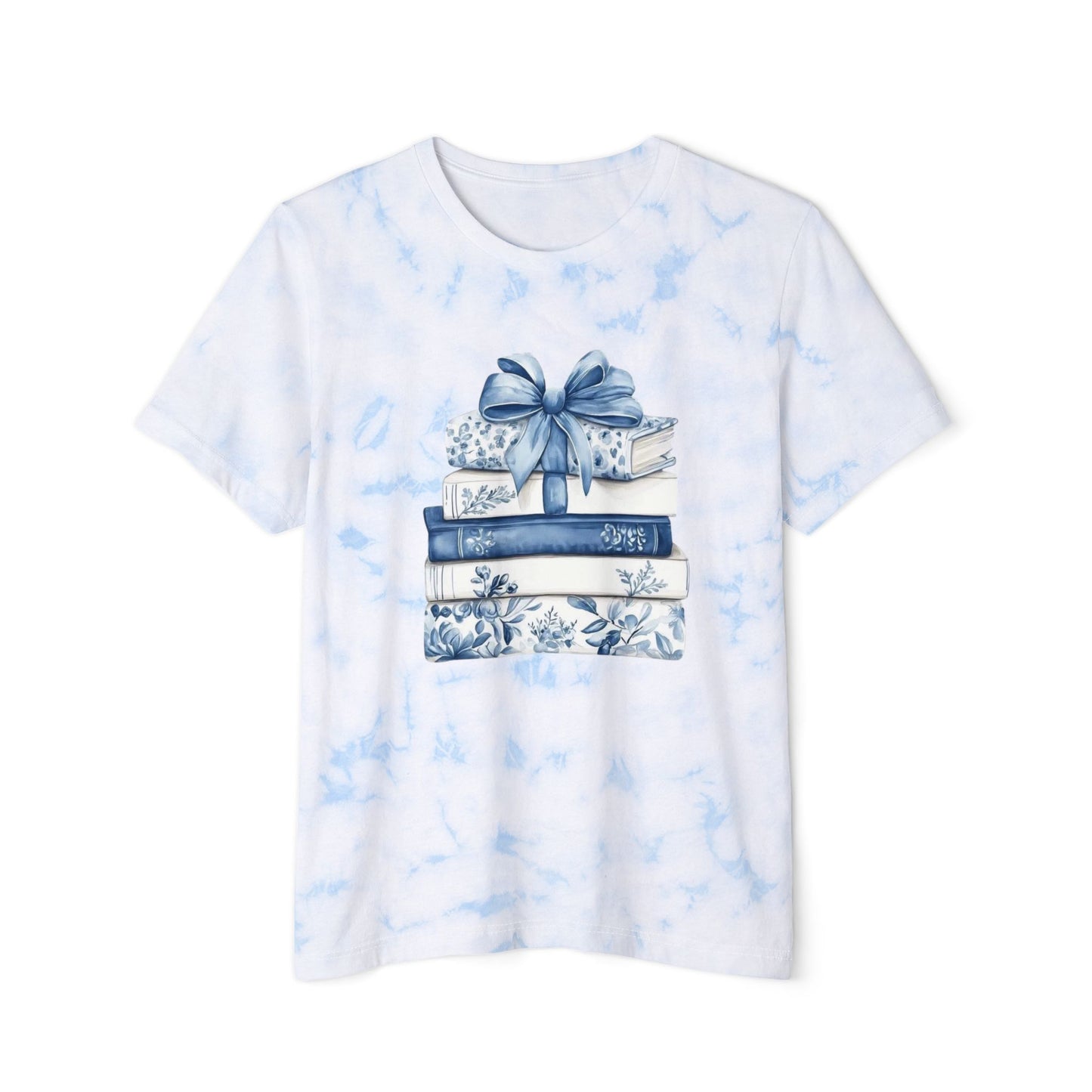 Blue Tie-Dye Book Gift Stack T-Shirt