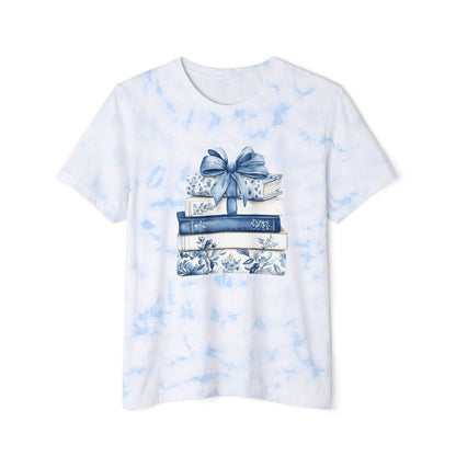 Blue Tie-Dye Book Gift Stack T-Shirt