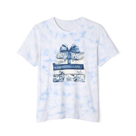 Blue Tie-Dye Book Gift Stack T-Shirt