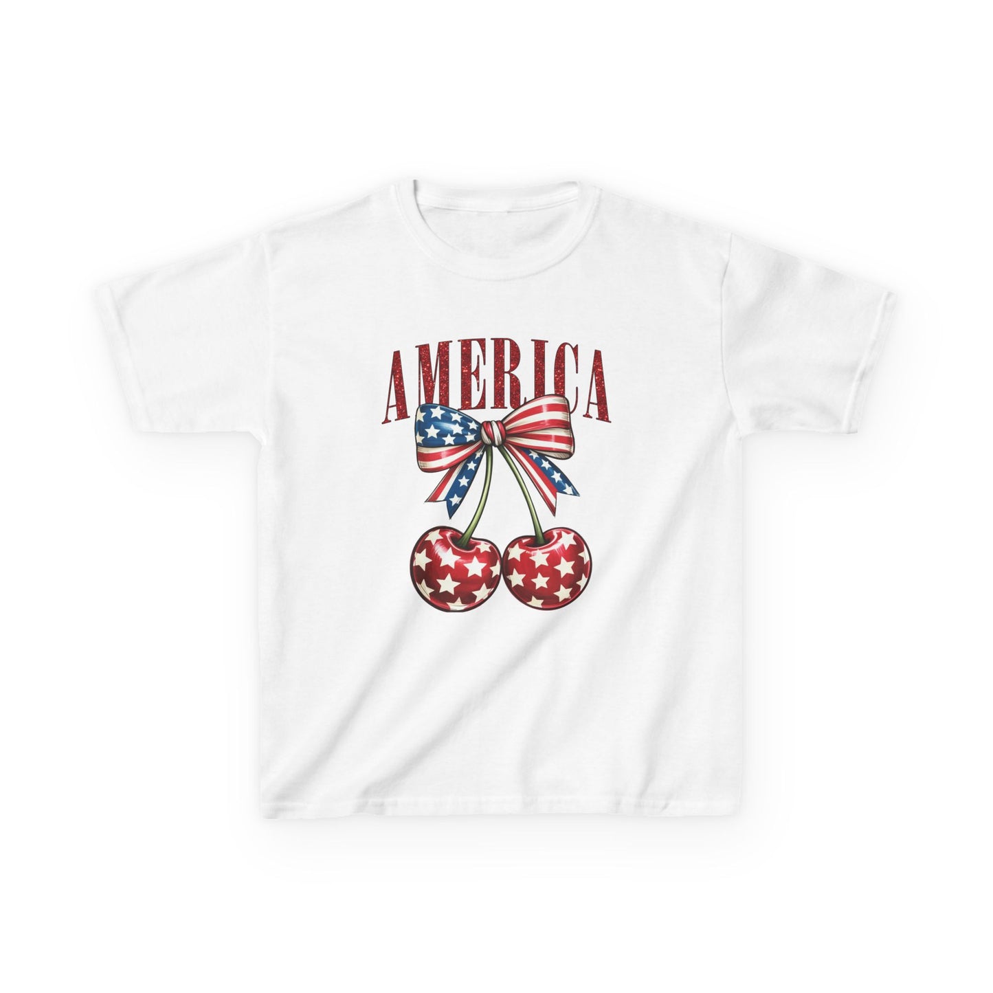 Cherry Patriotic 4th of July Kids Tee