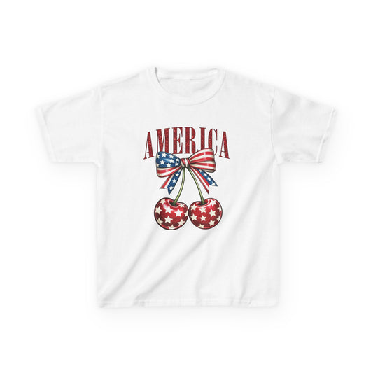 Cherry Patriotic 4th of July Kids Tee