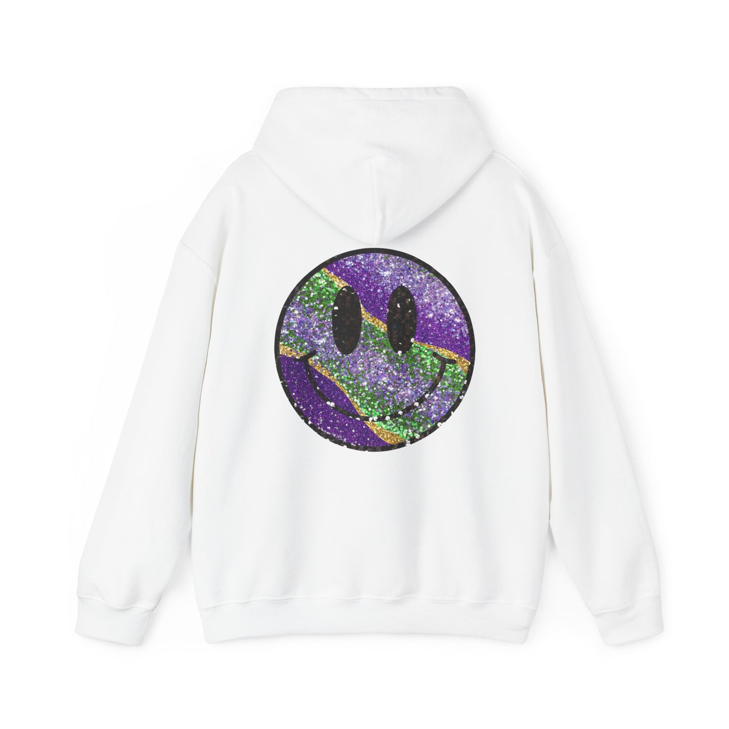 Mardi Gras LOVE Smiley Face Hoodie Sweatshirt