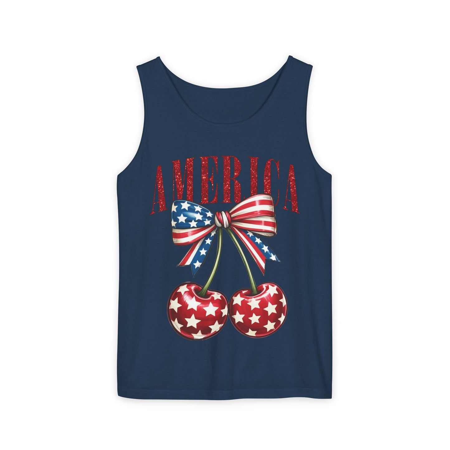 Patriotic Cherry Graphic Tank Top
