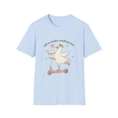 “Off to Make Reading Fun” Cute Graphic Tee