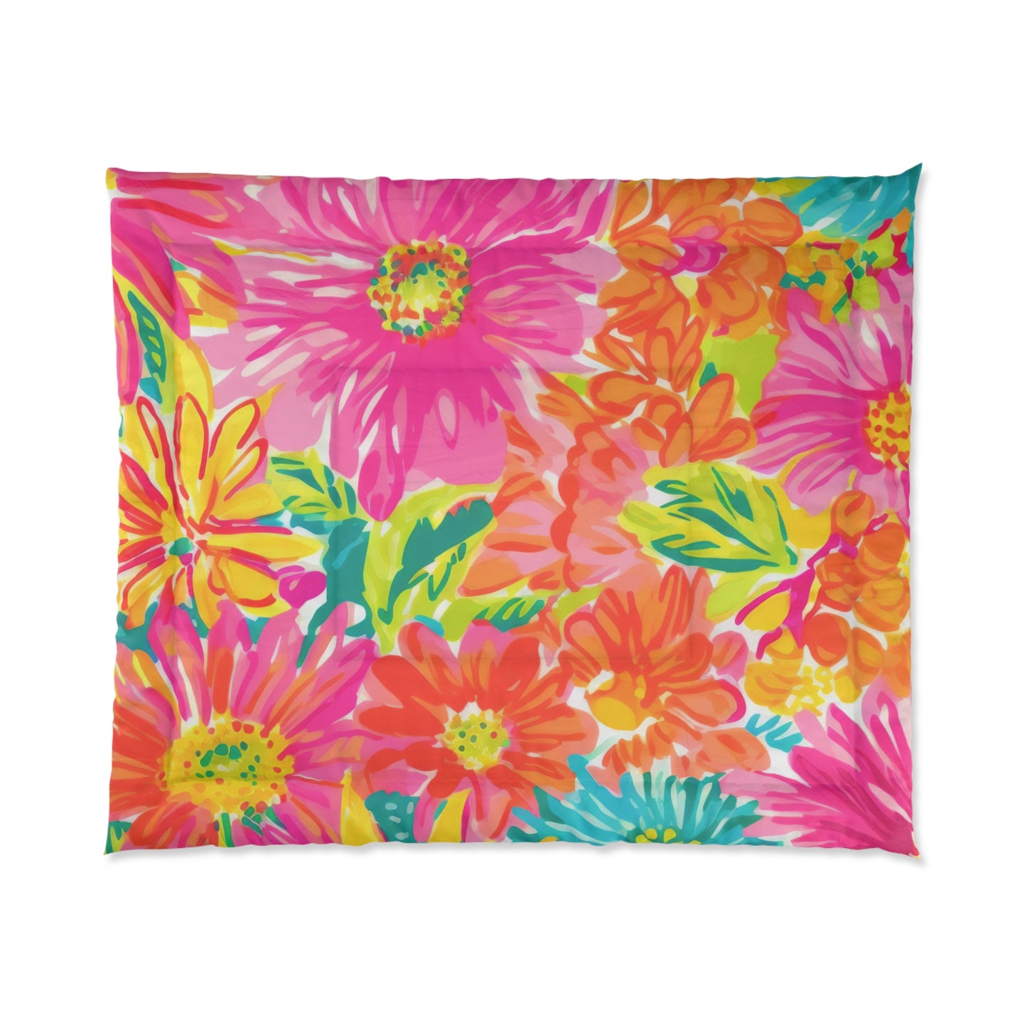 Hot Pink Floral Comforter