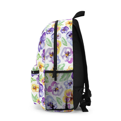 Floral Purple Pansy School Backpack