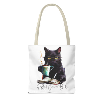 I READ BANNED BOOKS BLACK CAT Tote Bag