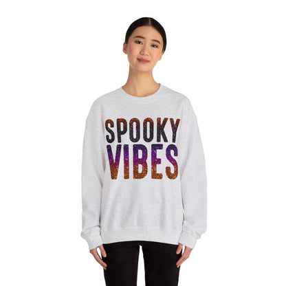 Spooky Vibes Glitter Halloween Sweatshirt