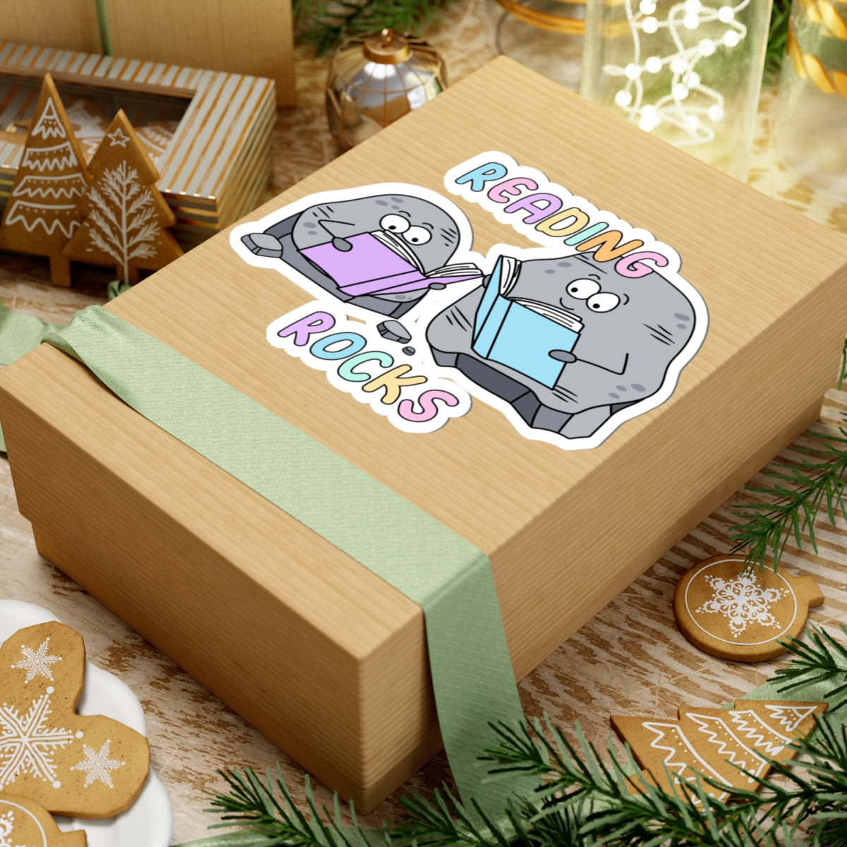 Cute Reading Rocks Kiss-Cut Stickers