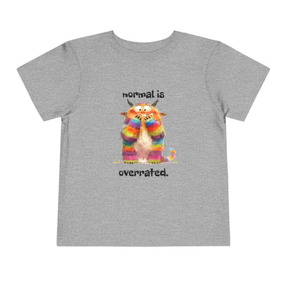 Toddler Tee — Rainbow Cat “Normal Is Overrated” Cute Kids Graphic Shirt